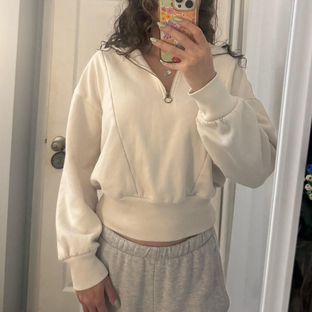 a new day Cream Half-Zip Pullover Hoodie